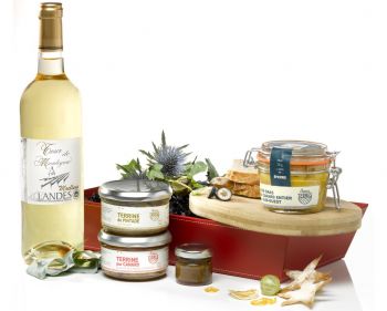 coffret en tête à tête : foie gras, terrines et vin moelleux